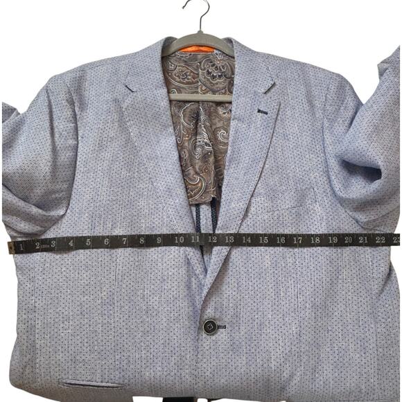 Nautical Linen Blazer Blue Birdseye Sports Coat Sz‎ XL Preppy Nautical Swiss Dot - Picture 4 of 13
